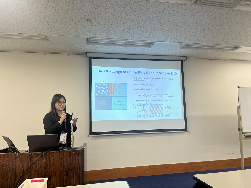 Scientific presentation on conductivity control in ZnO at ACCMS-11